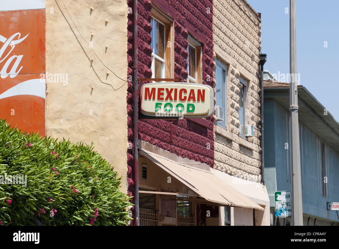 Mexican food restaurant sign Stock Photo