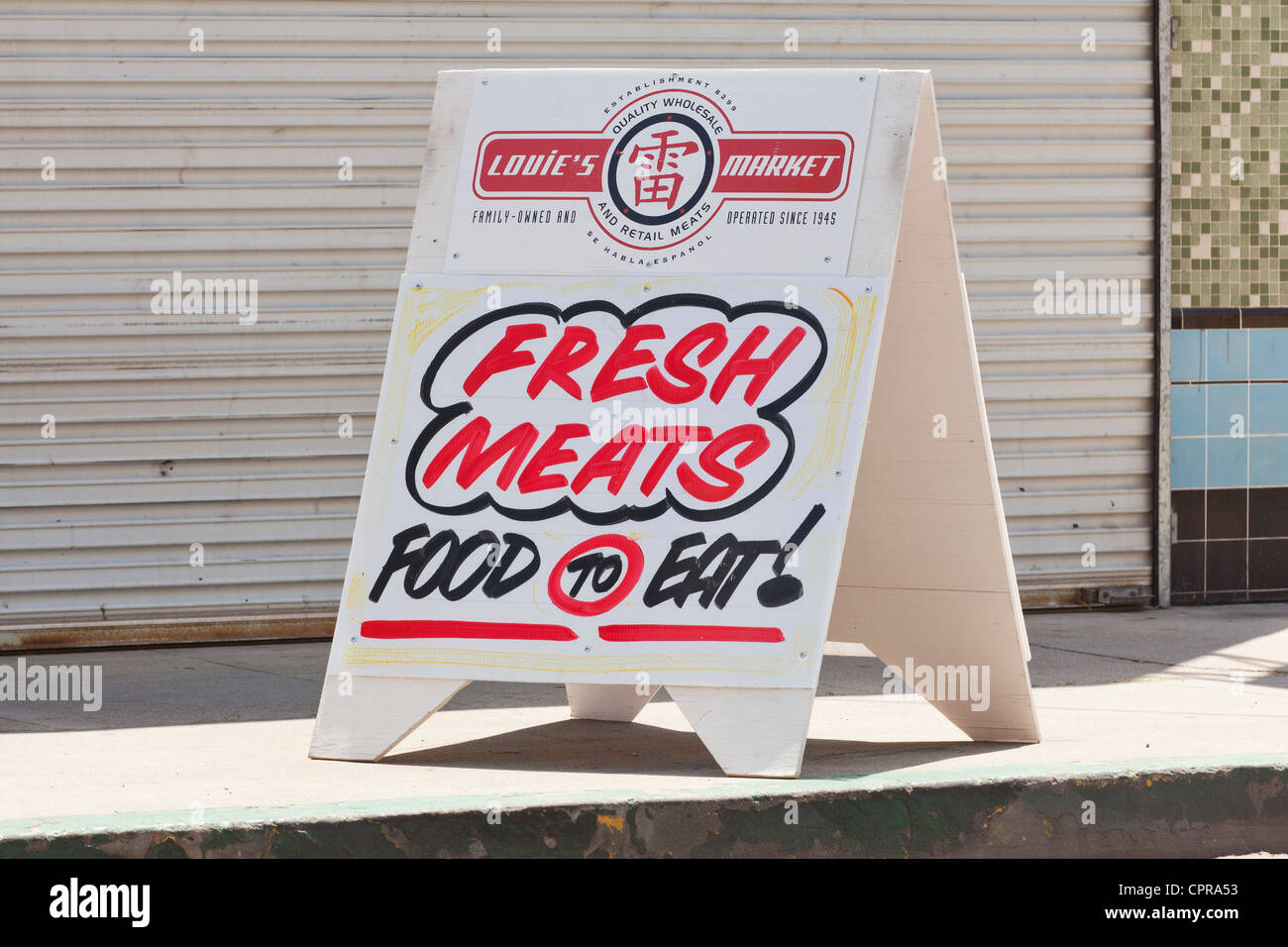 Fresh Meats sign Stock Photo