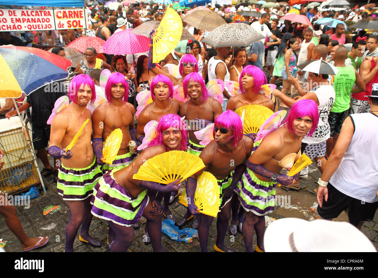 People celebrating Carnival on the streets of Rio de Janeiro, Brazil Stock Photo