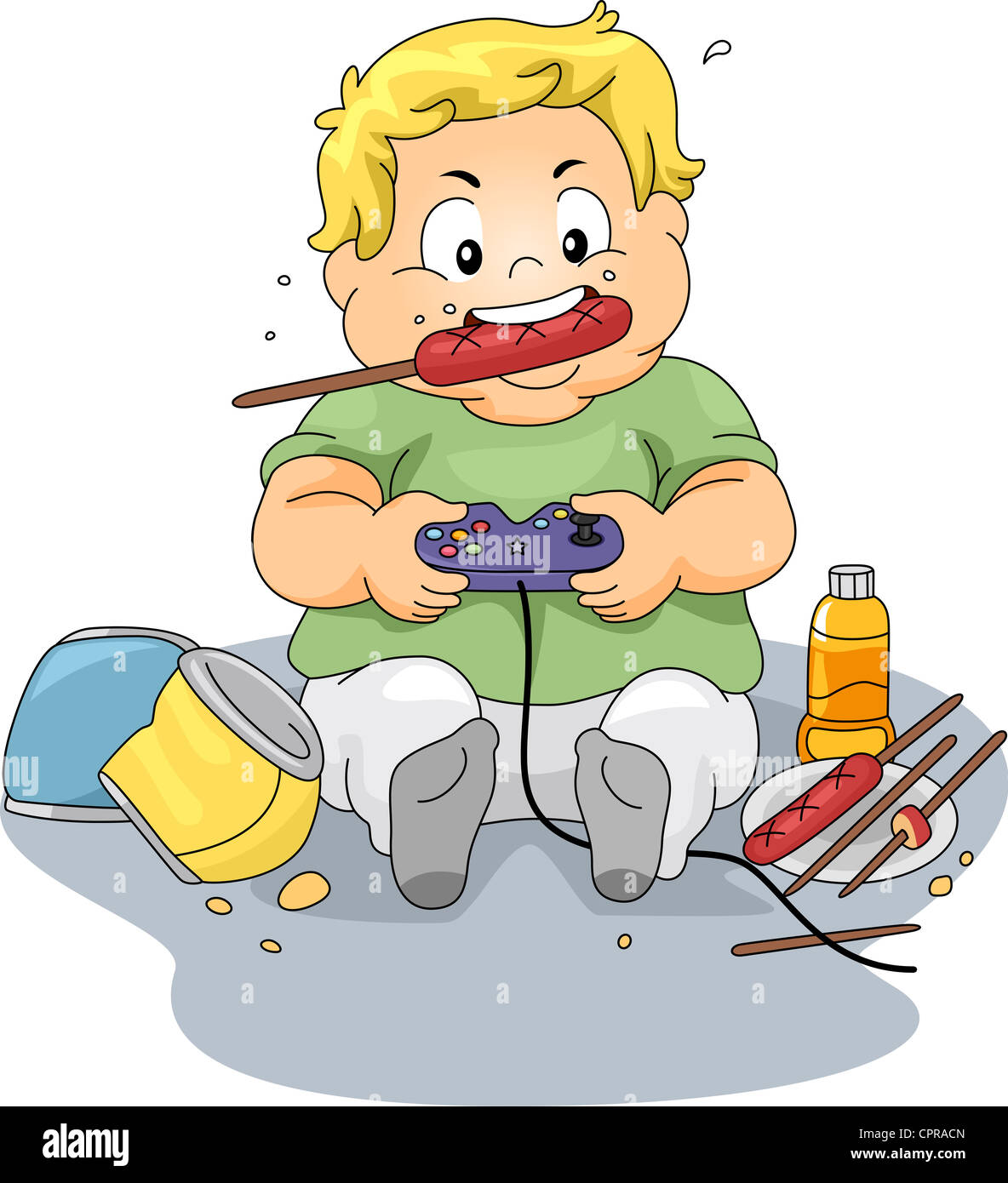 cartoon boy playing video games