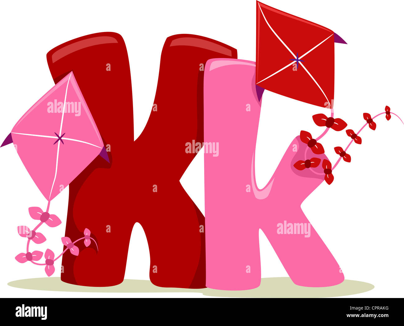 Illustration Featuring the Letter K Stock Photo