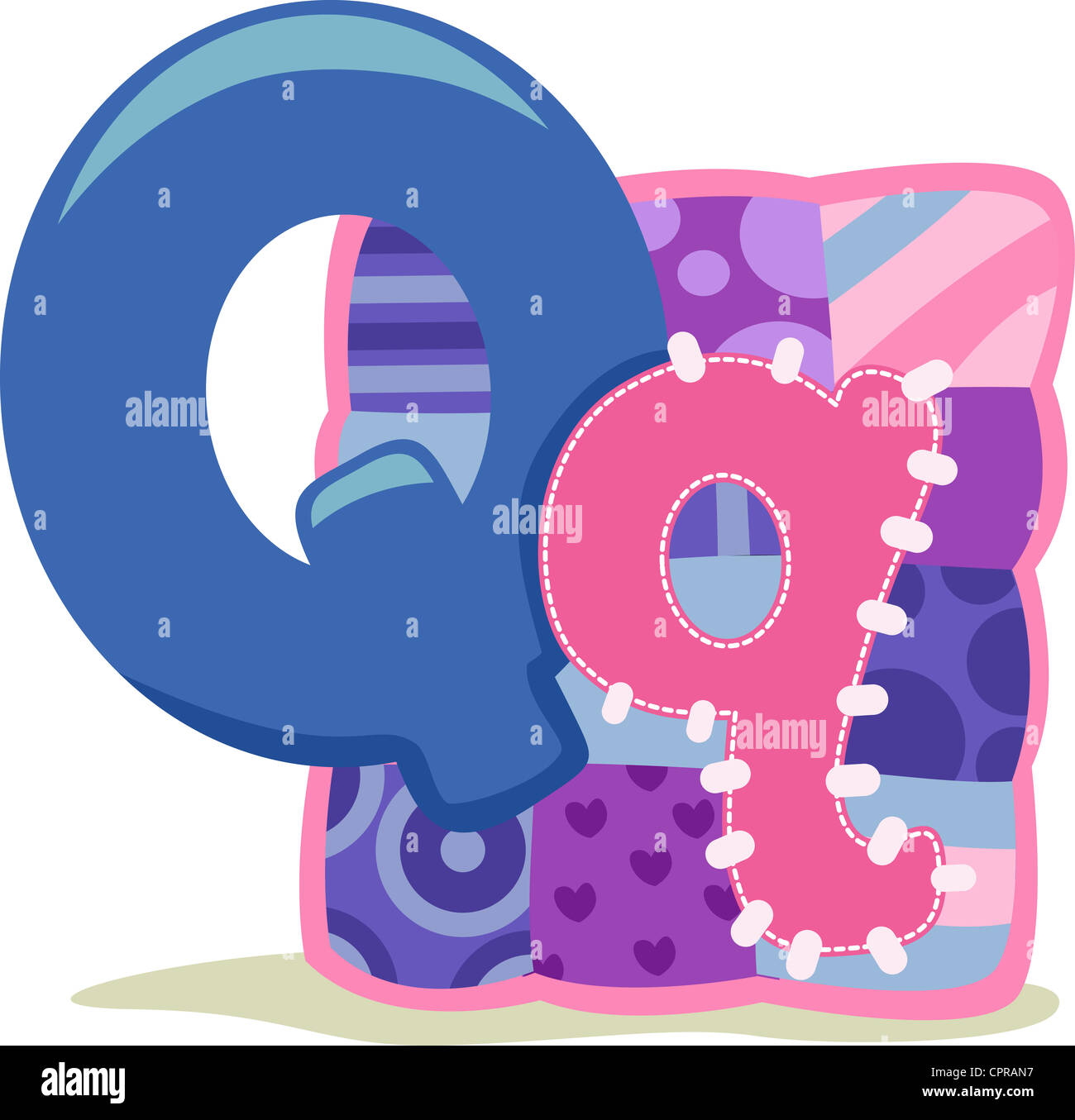 Illustration Featuring the Letter Q Stock Photo