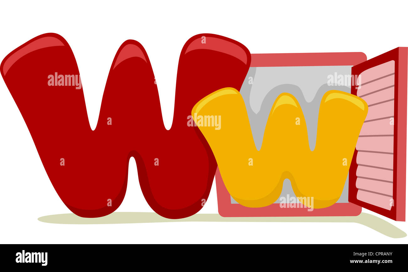 Illustration Featuring the Letter W Stock Photo