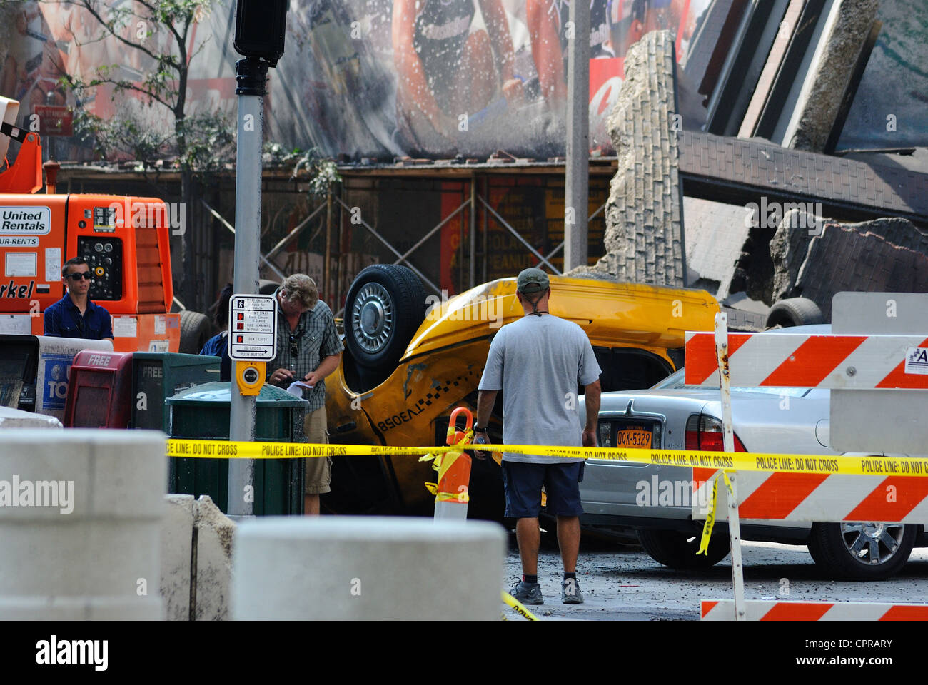 Film crew prepares for shooting of next scene of Marvel's The Avengers