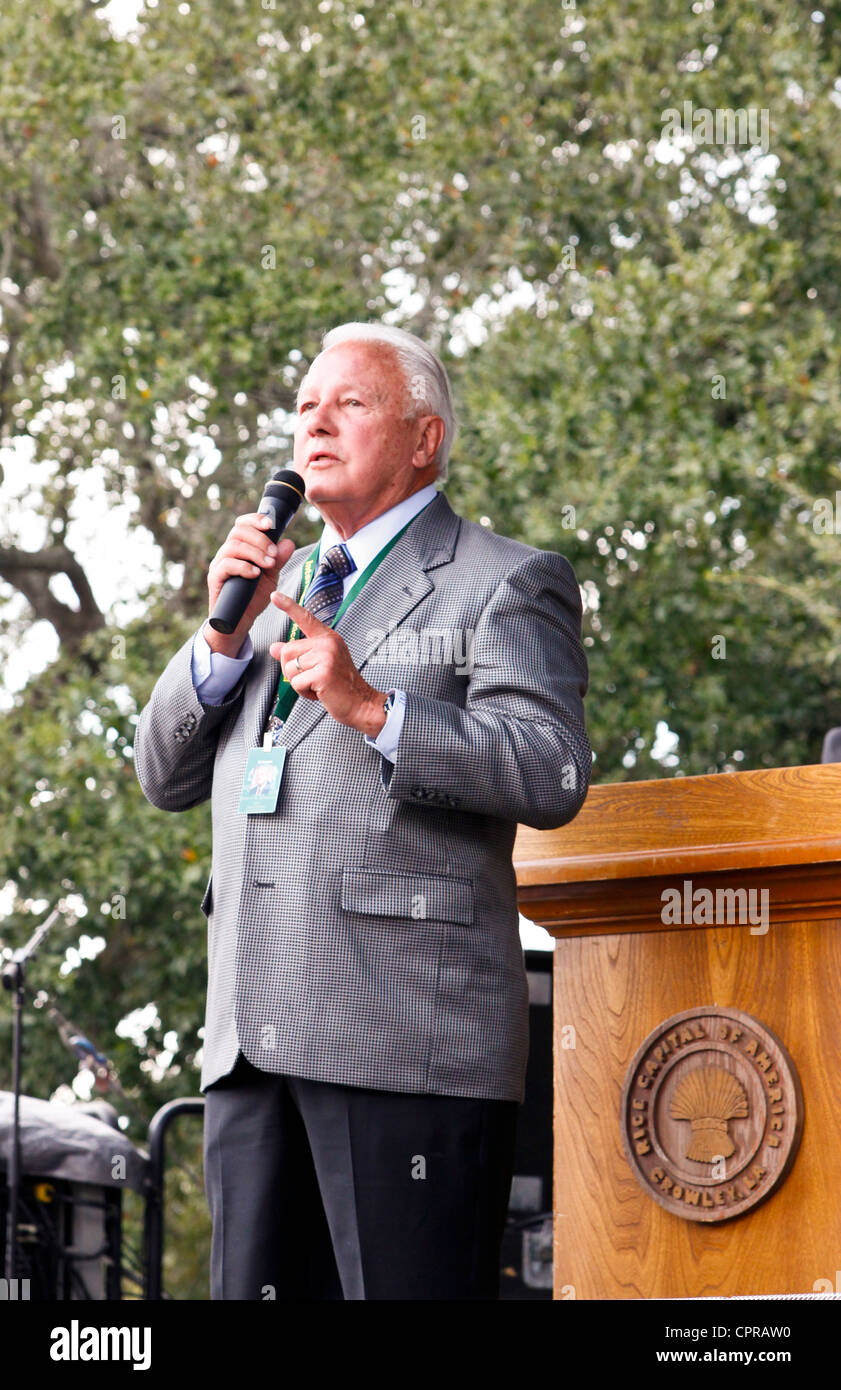 Edwin Edwards, former Louisiana governor speaks to crowd at 75th