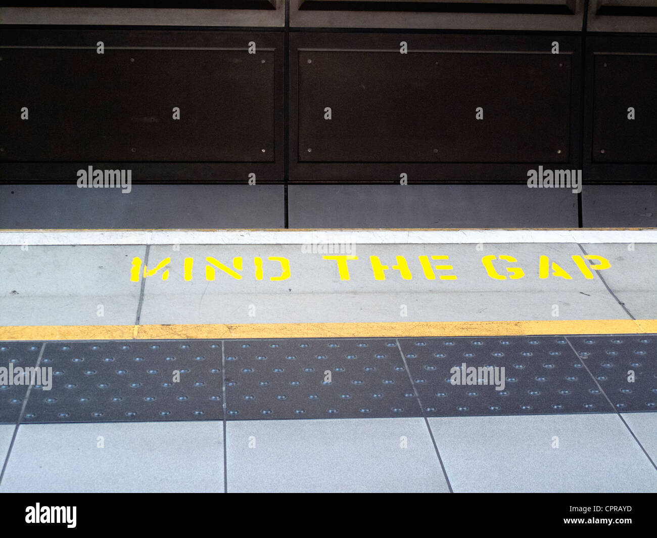 Mind The Gap sign on tube station platform in London UK Stock Photo - Alamy