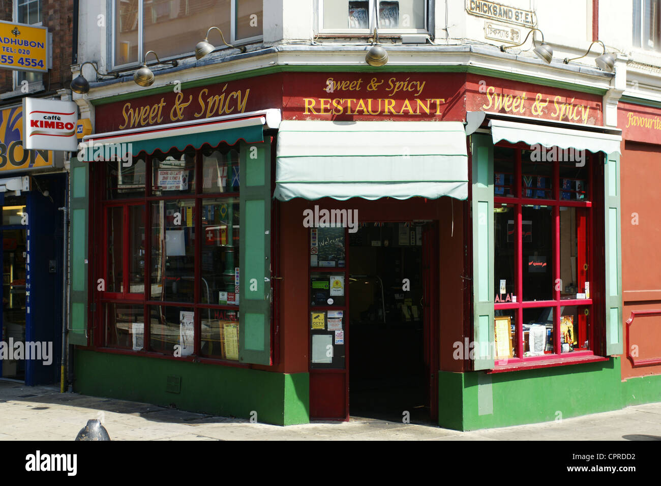 Sweet and Spicy restaurant, Brick Lane, London Stock Photo - Alamy