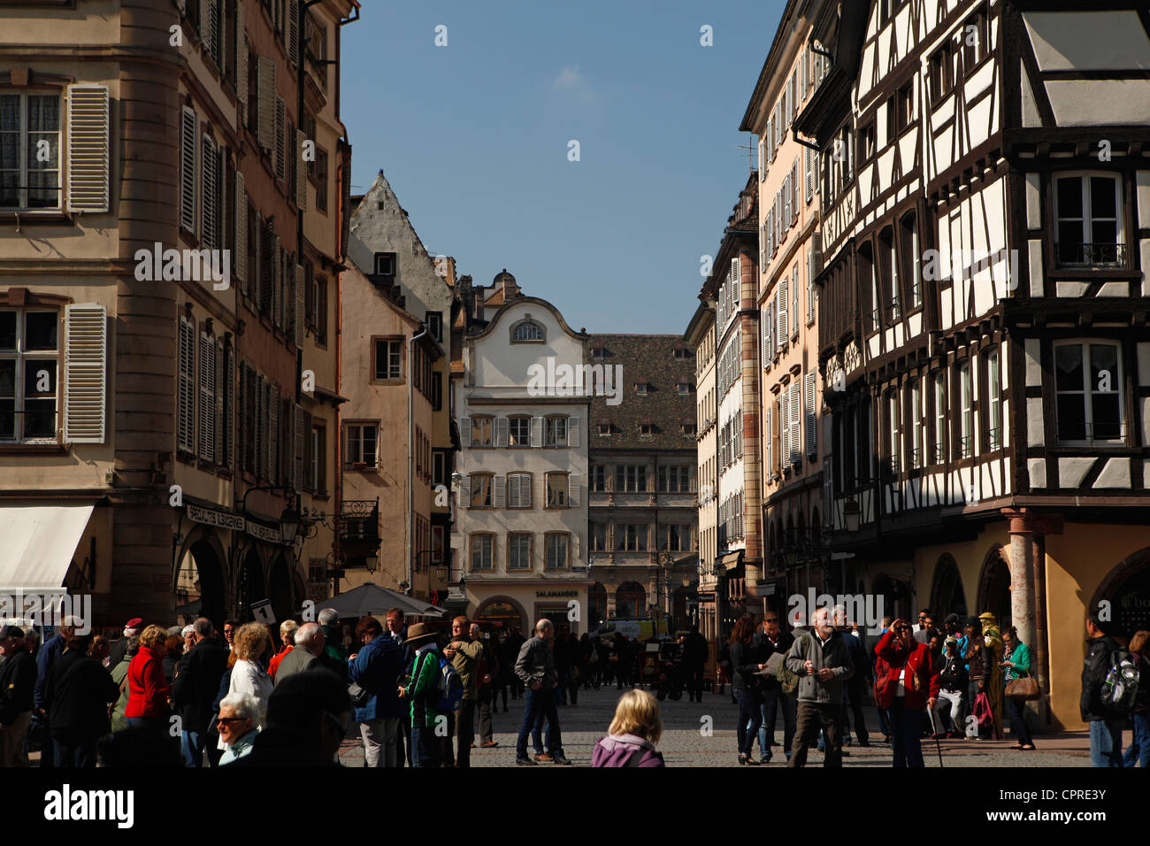 Strasbourg street and buildings Stock Photo