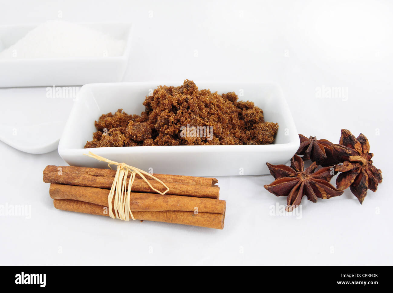 Sweet ingredients white and brown sugar Stock Photo Alamy