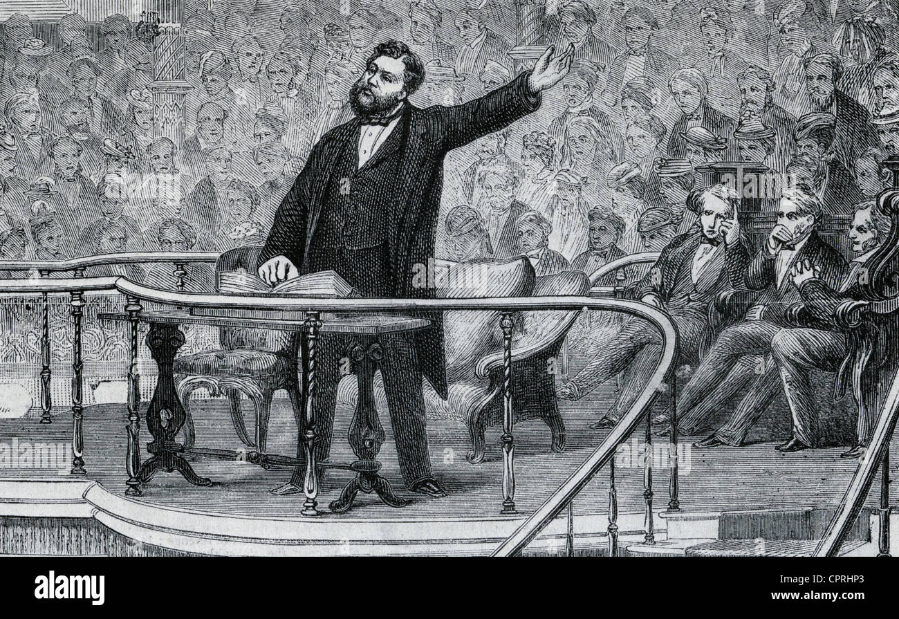CHARLES SPURGEON (1834-1892) preaching at the South London Baptist
