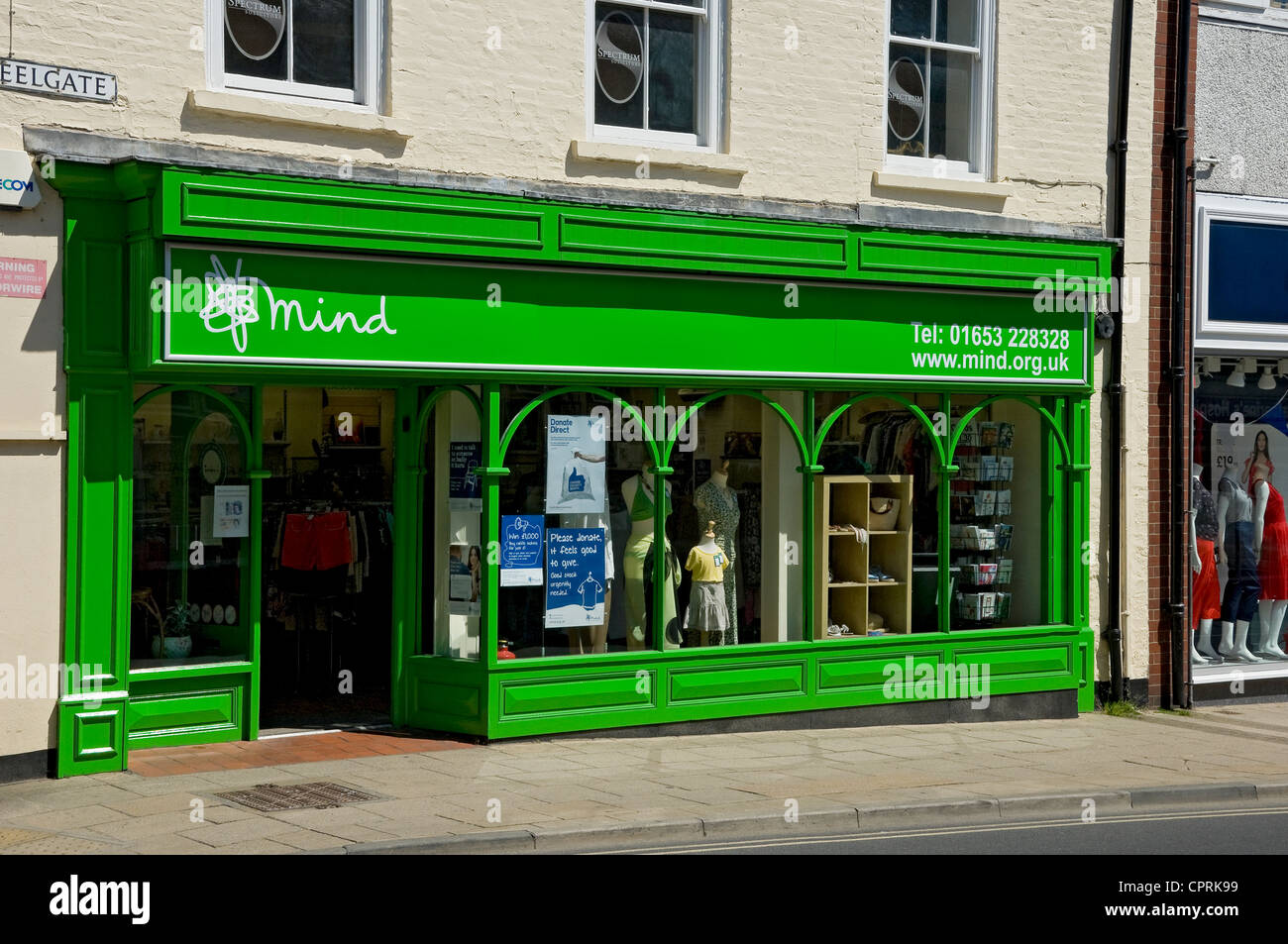 Mind charity shop store shopfront exterior Malton North Yorkshire England UK United Kingdom GB Great Britain Stock Photo
