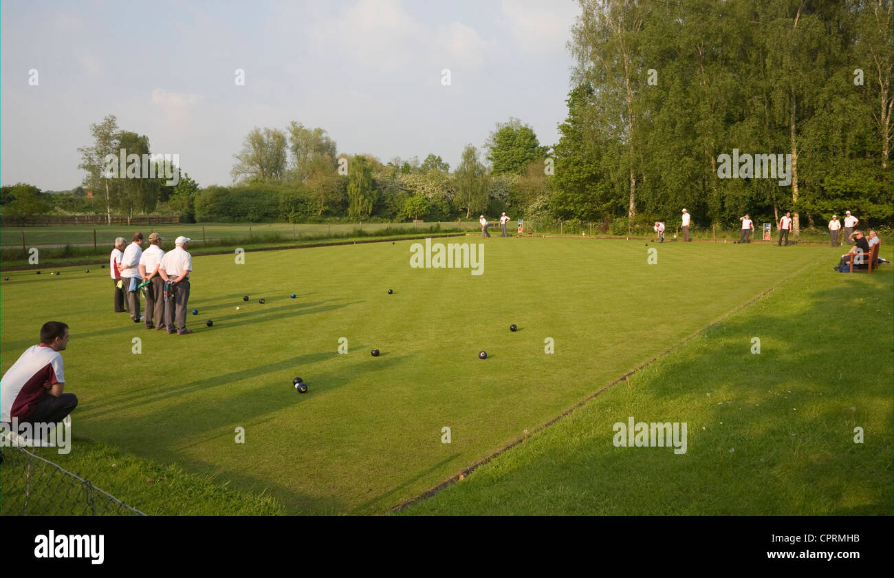 People playing lawn bowls Clare, Suffolk, England Stock Photo Alamy