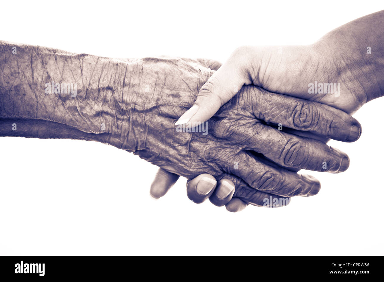 love friendship a helping hand on white background Stock Photo - Alamy