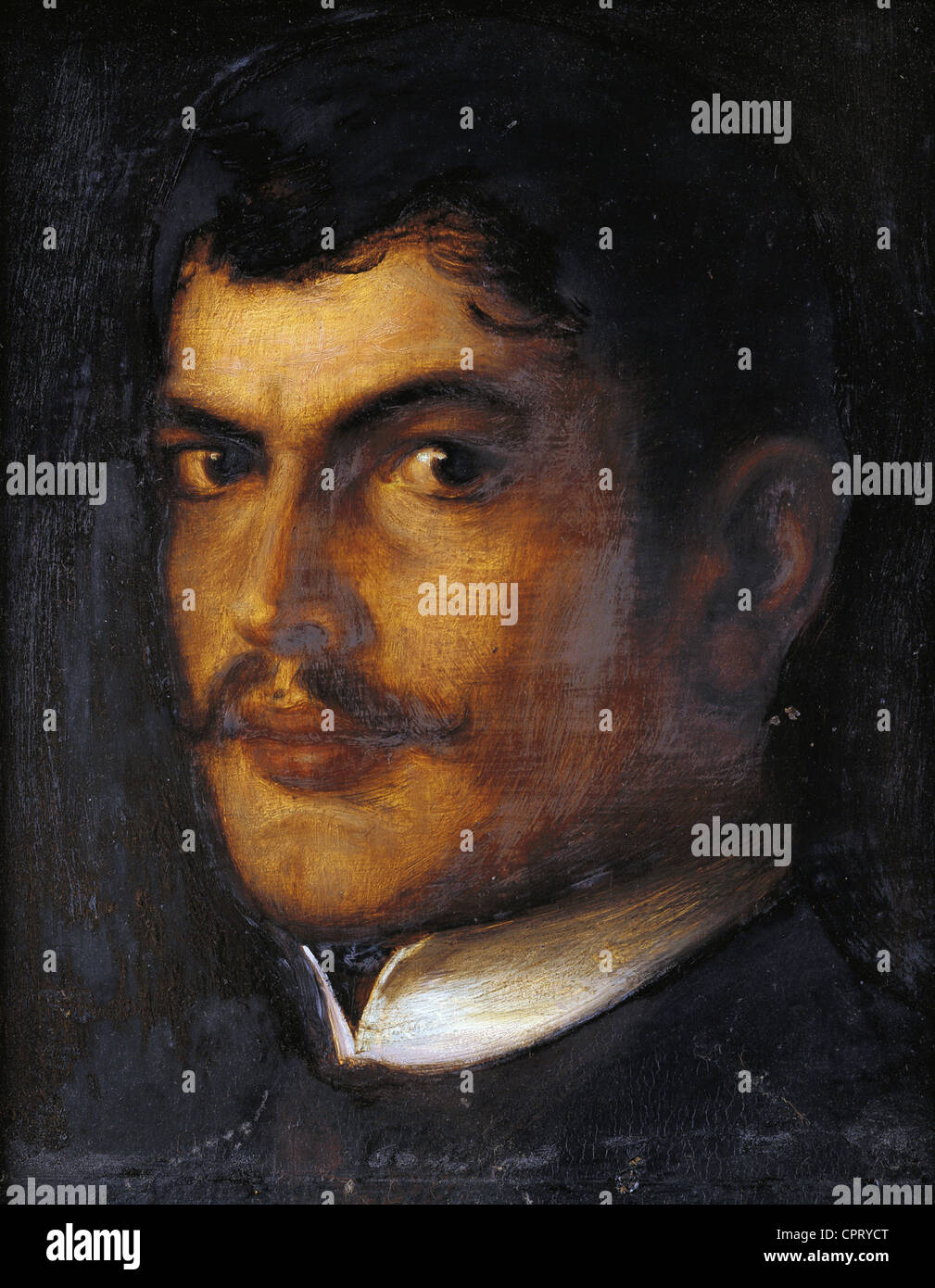 Stuck, Franz, 23.2.1863 - 30.8.1928, German painter, portrait, self-portrait, oil on wood panel, 30 x 23.4 cm, Museum Villa Stuck, Stock Photo