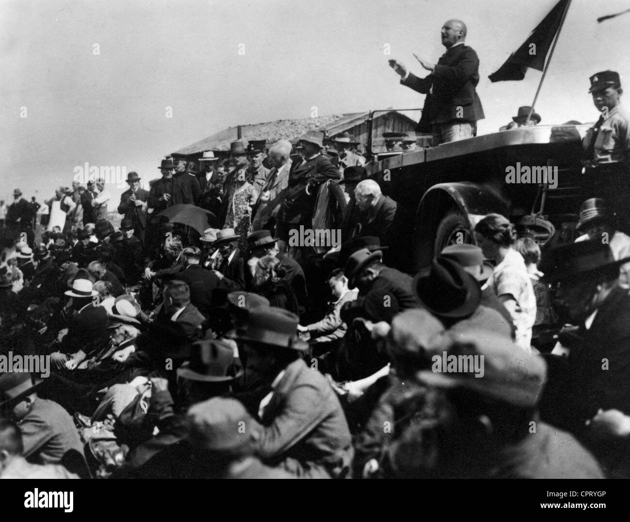 Streicher, Julius, 12.2.1885 - 16.10.1946, German politician (NSDAP), Gauleiter of Franconia 1929 - 16.2.1940, speech on the Hesselberg, Middle Franconia, 1933, , Stock Photo