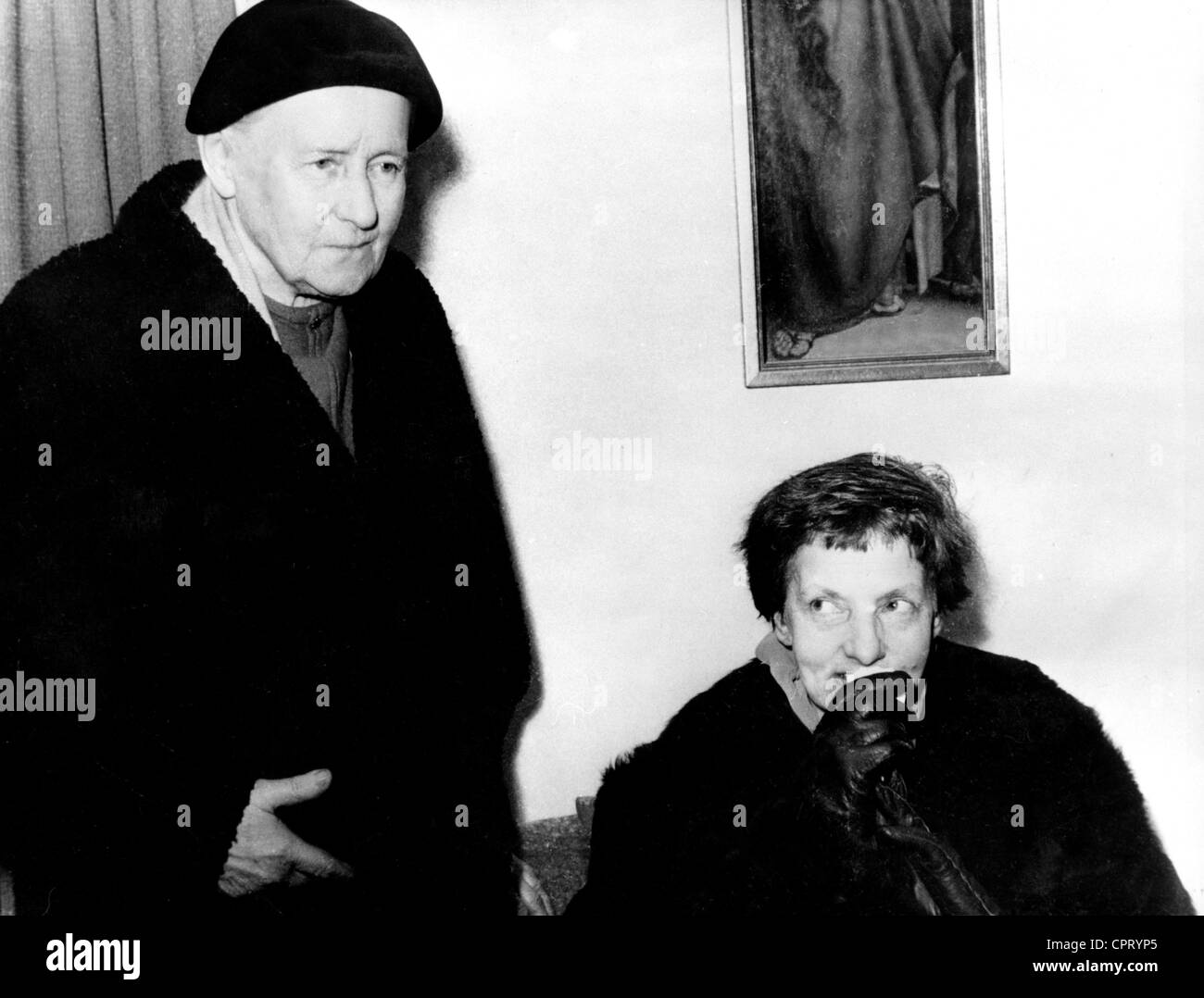 Anderson, Anna, 22.12.1896 - 12.2.1984, German imposter, with friend Frau von Heydebrandt, Unterlengenhardt, Black Forrest,  1956, , Stock Photo
