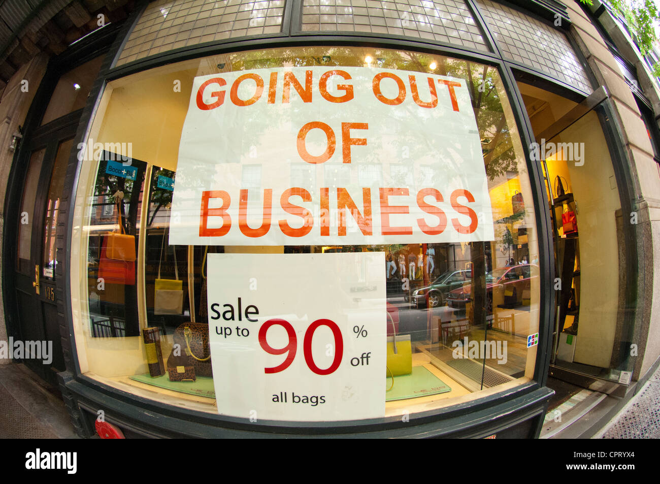 A store going out of business in the Soho neighborhood in New York on Friday, May 25, 2012. (© Frances M. Roberts) Stock Photo