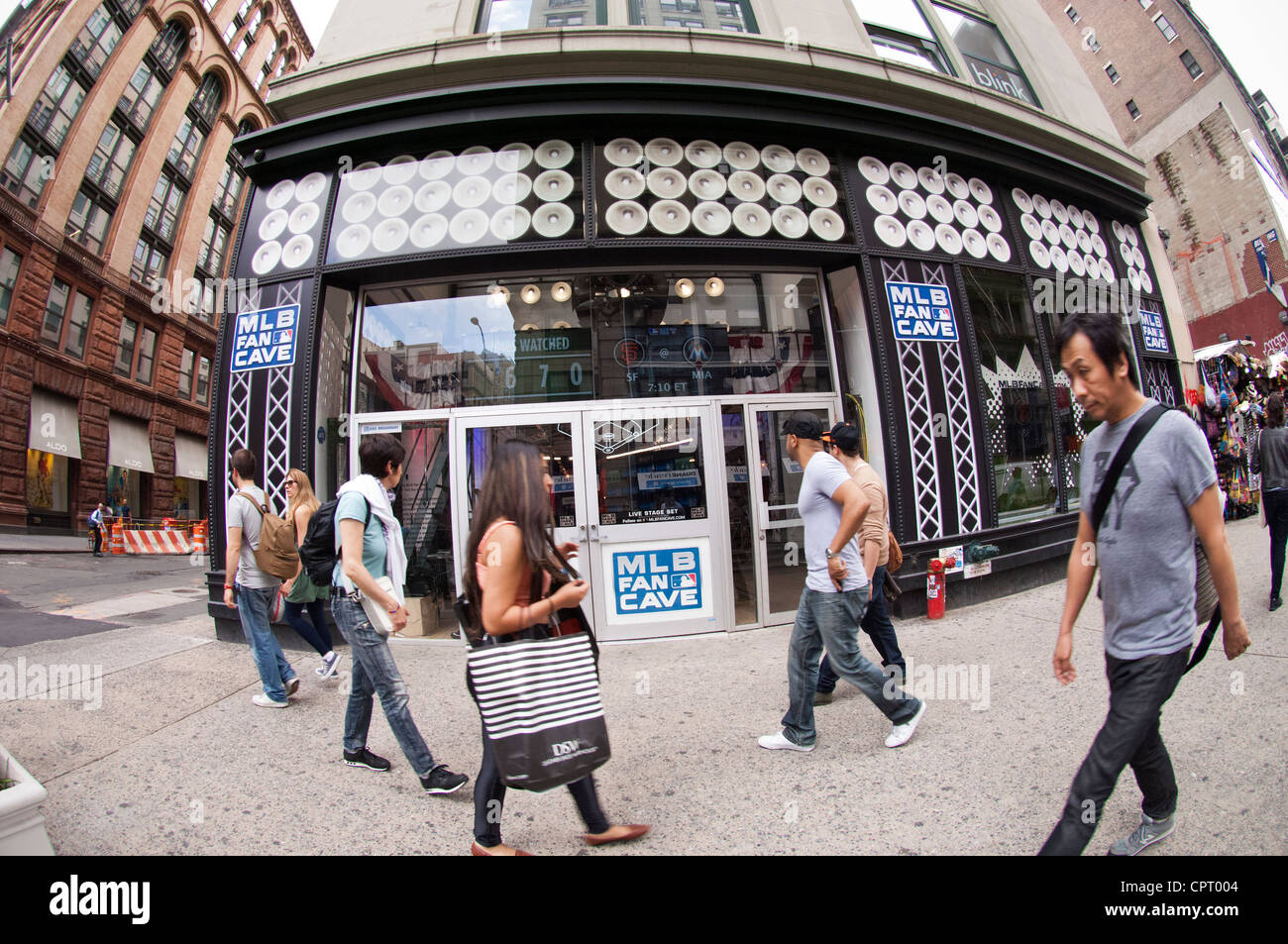 The MLB Fan Cave in Noho in New York Stock Photo
