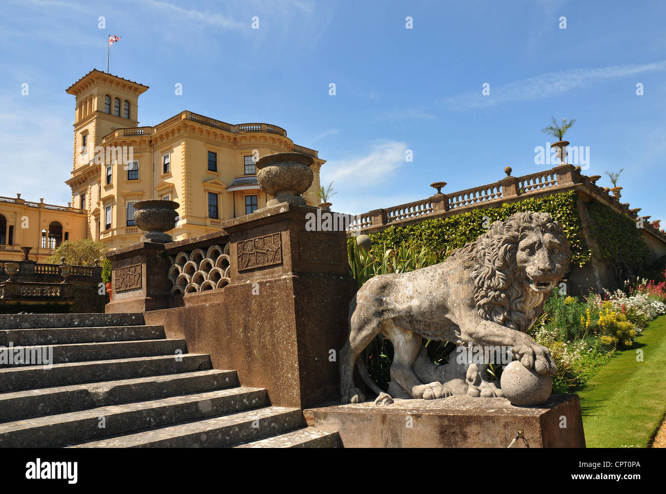 Osborne House , the holiday home of Queen Victoria and Prince Albert on the Isle of Wight, England Stock Photo