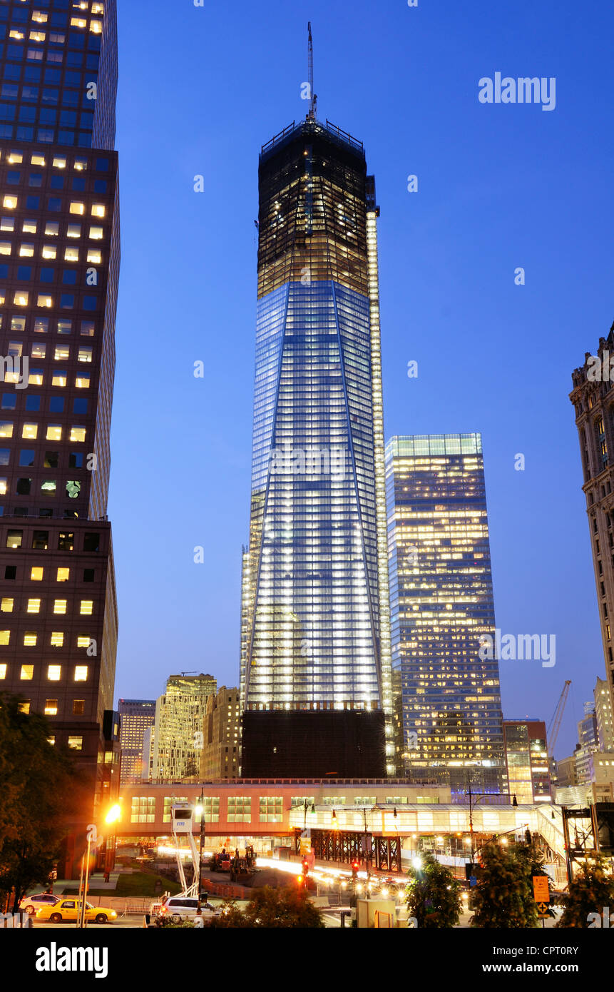 Construction on One World Trade Center in New York City. Stock Photo