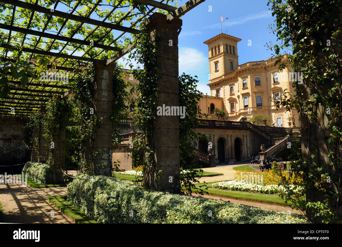 Osborne House , the holiday home of Queen Victoria and Prince Albert on the Isle of Wight, England Stock Photo