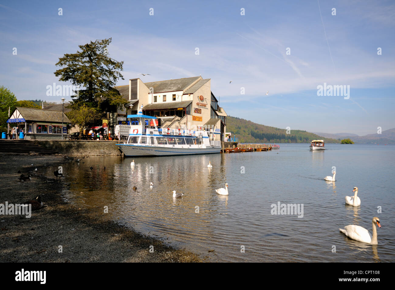 'Miss Lakeland II' Ferry docked on Lake Windermere at Bownesson