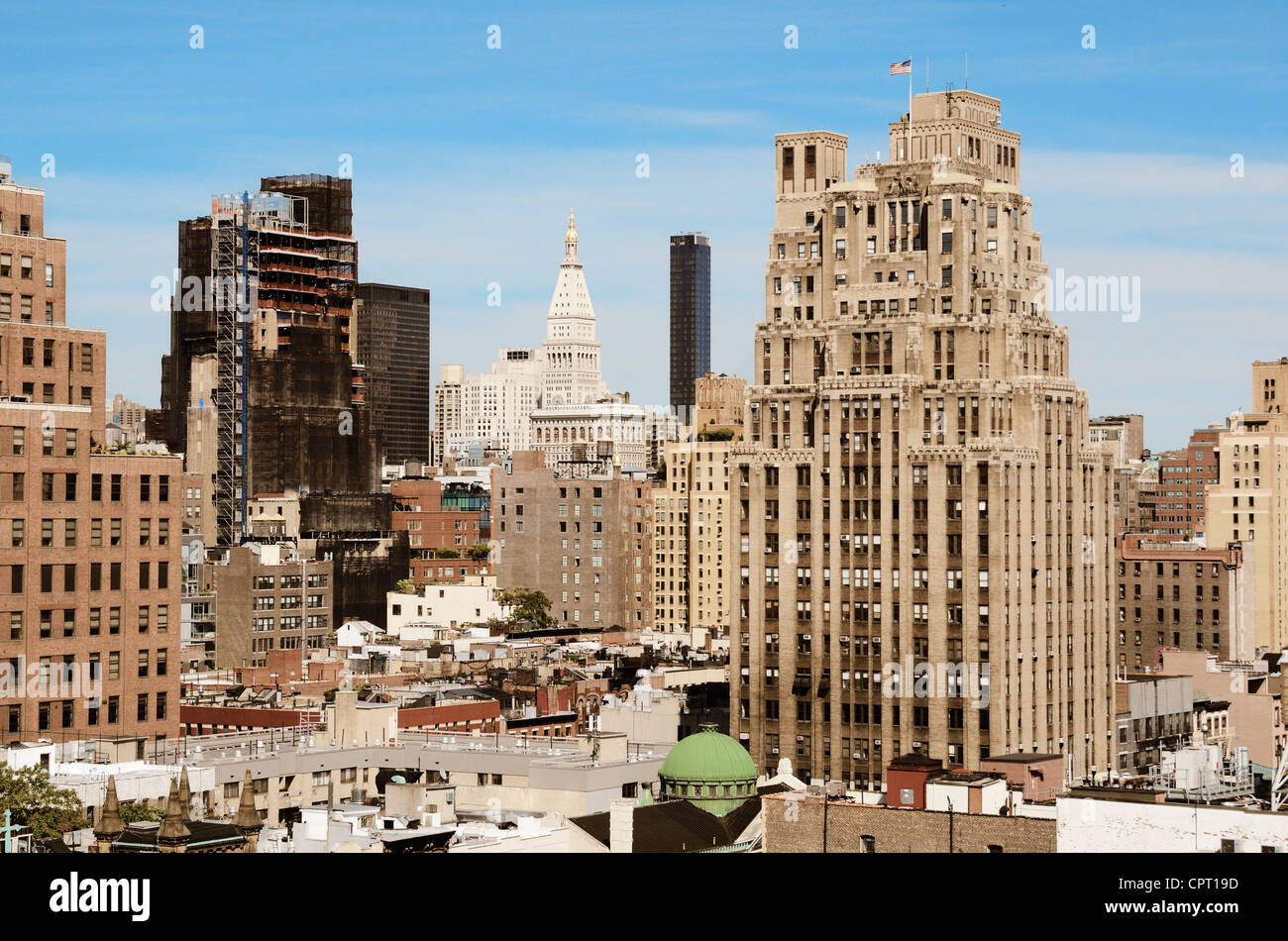 Manhattan viewed from a West Village rooftop looking Northeast Stock Photo