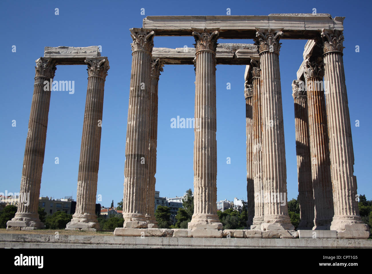 The Temple of Zeus Olympia Stock Photo