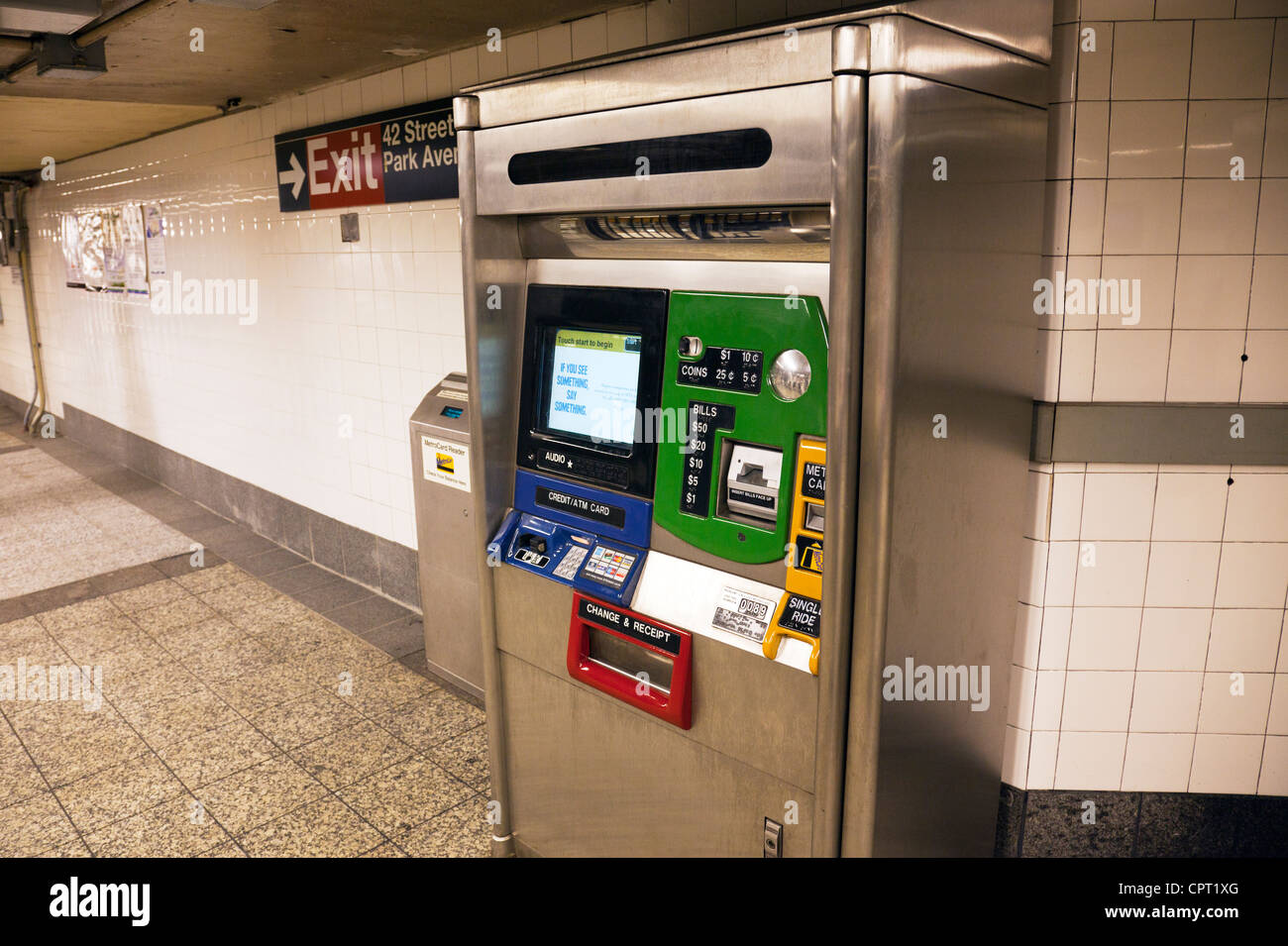 Self serve ticket machine for tickets to New York City subway system,  Manhattan Stock Photo - Alamy