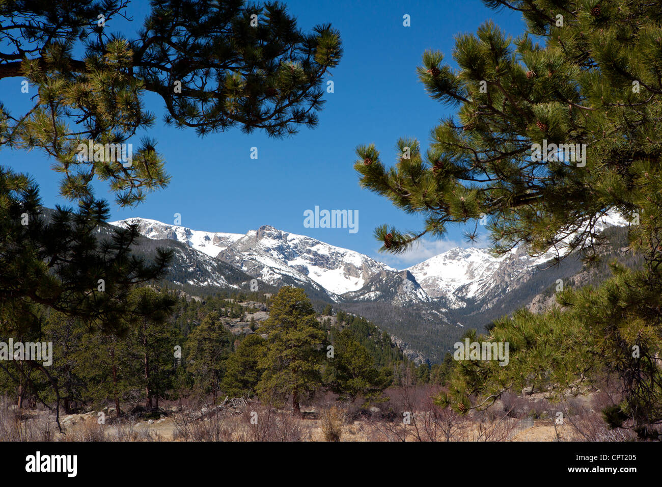 Rocky Mountain National Park Vista  - Estes Park, Colorado USA Stock Photo