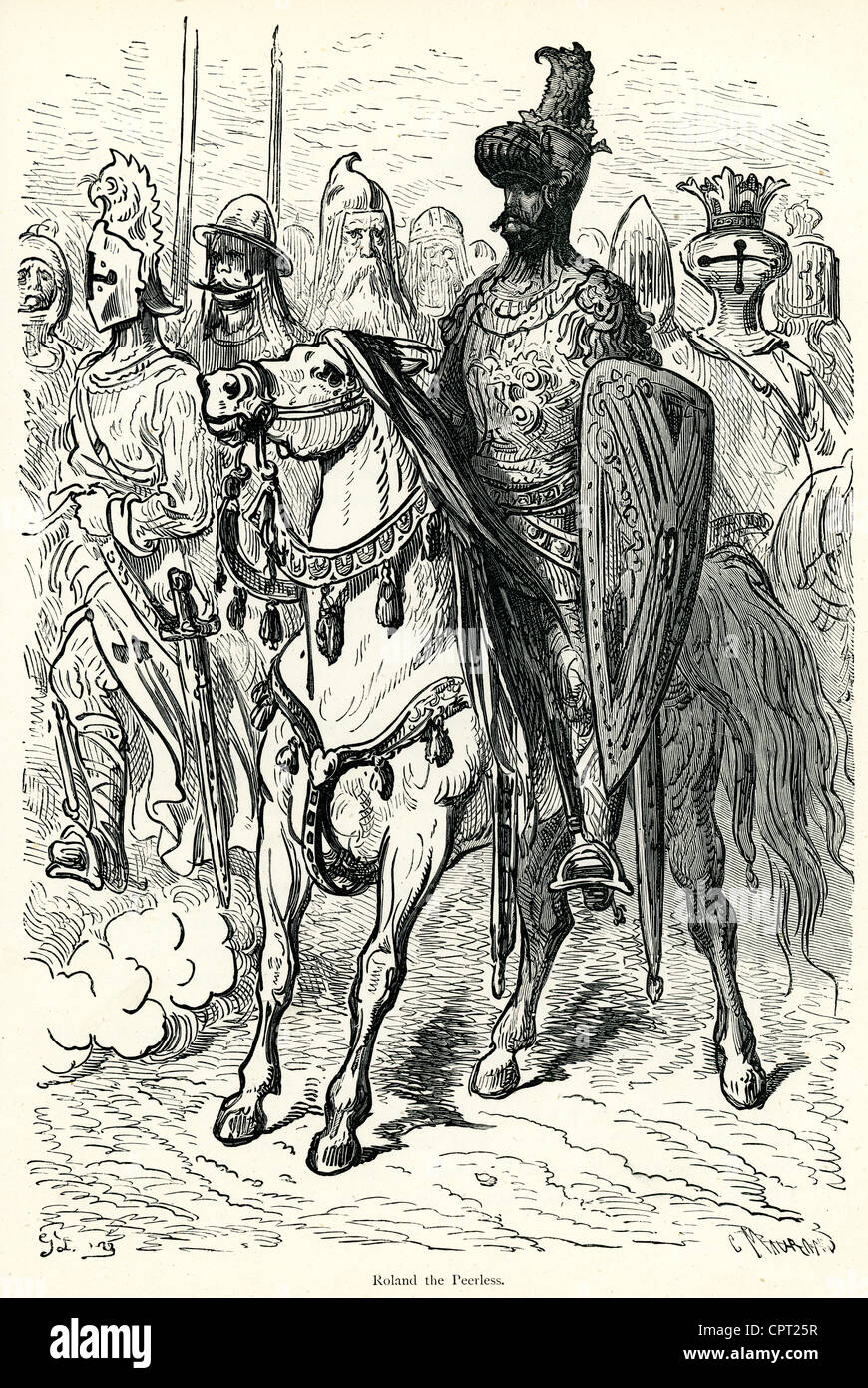 Roland the Peerless. Illustration from the Legend of Croquemitaine by Gustave Doré Stock Photo