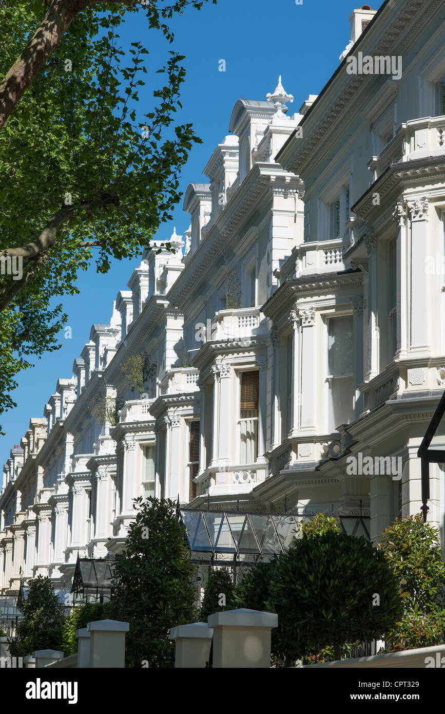 Exclusive properties on Holland Park W11 in the Royal Borough of Kensington and Chelsea, London, UK. Stock Photo