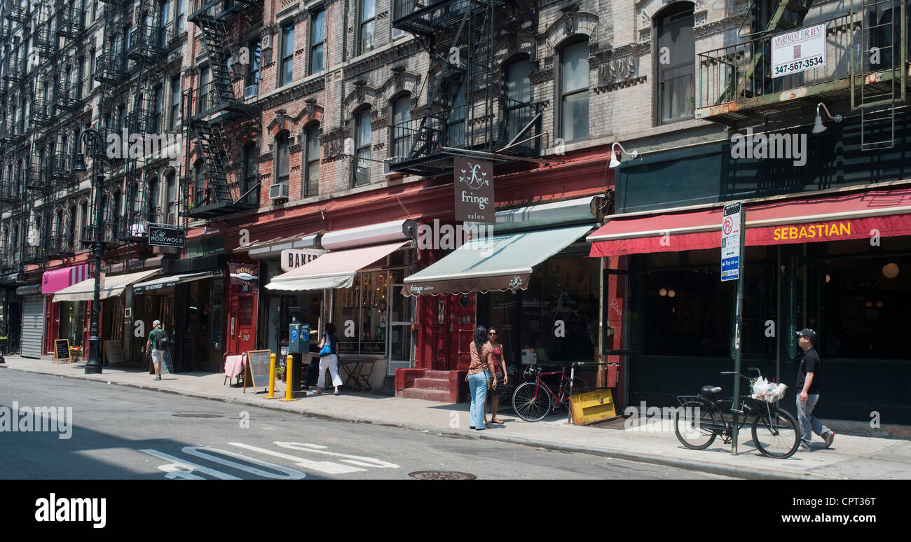 Stores on Hester Street in the Lower East Side neighborhood of New York