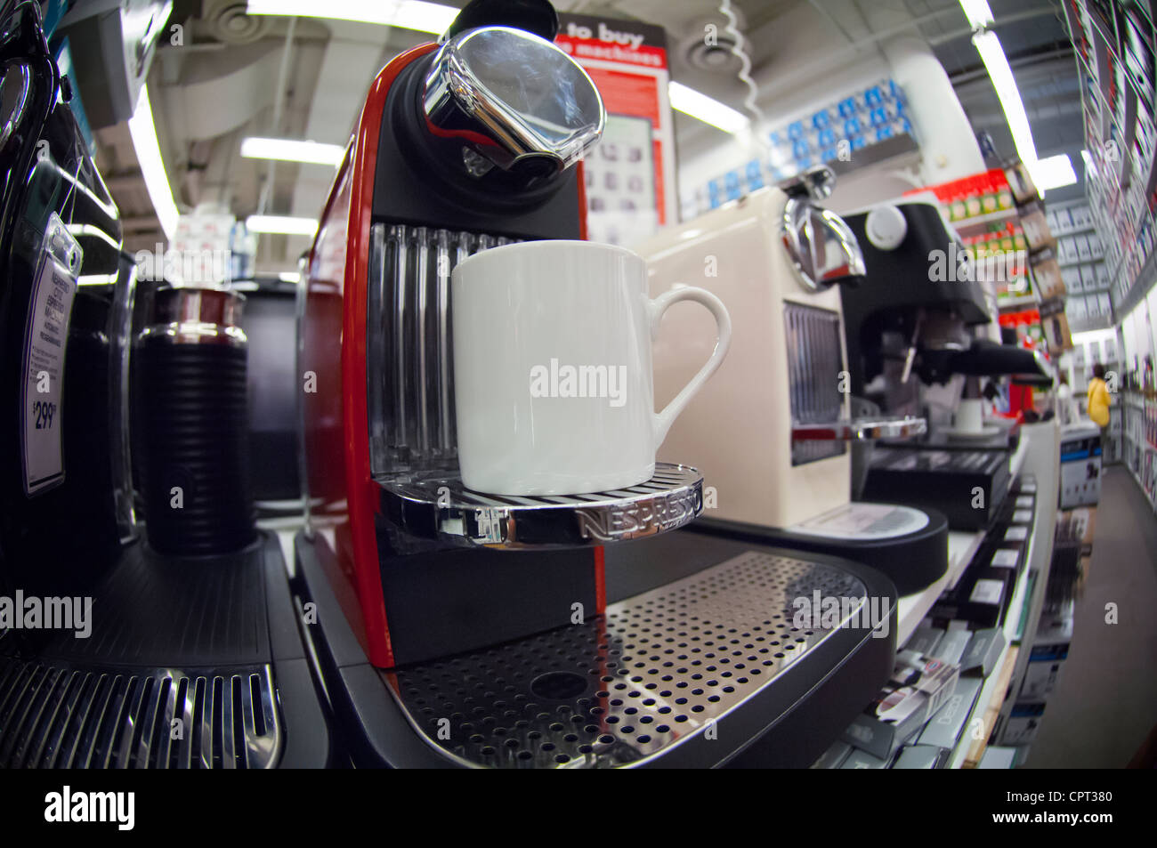A Nespresso coffee maker is seen for sale in a Bed, Bath and Beyond store  in New York Stock Photo - Alamy