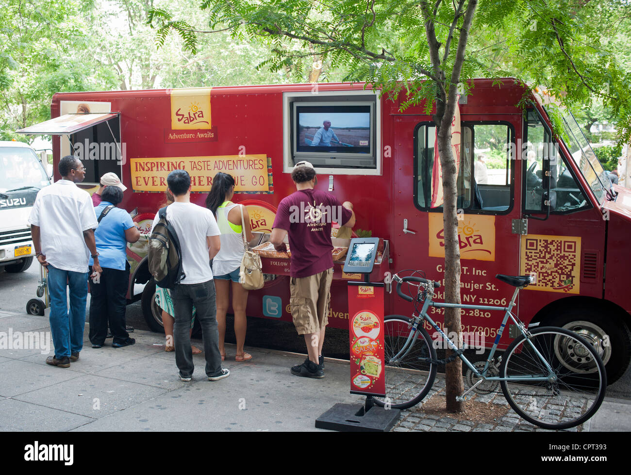 Sabra, a manufacturer of hummus and other middle-eastern foods, uses a truck to give away free samples Stock Photo