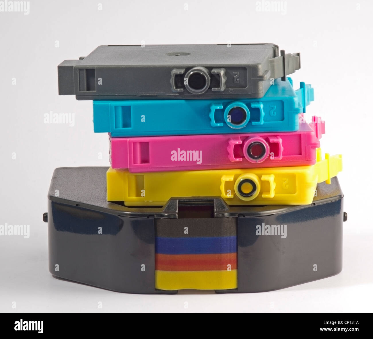 Ink ribbon from dot matrix printers and ink cartridges from ink jet