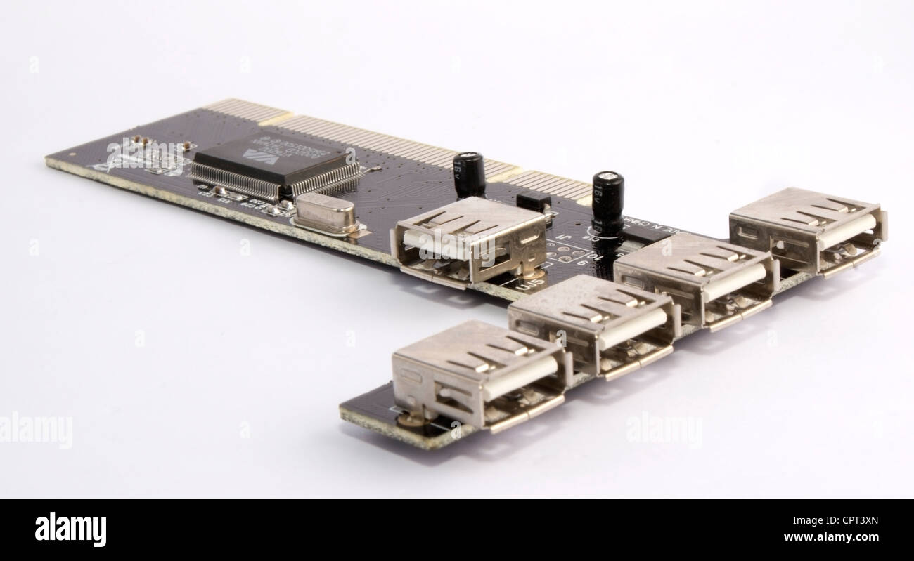 Usb 2 pci expansion card for a computer Stock Photo