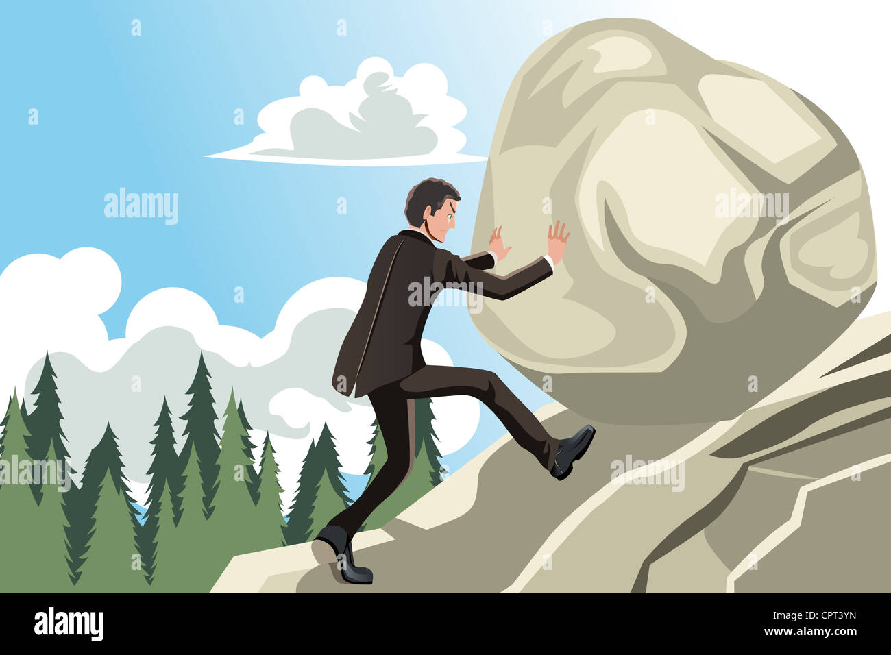 Man pushing her uphill hires stock photography and images Alamy