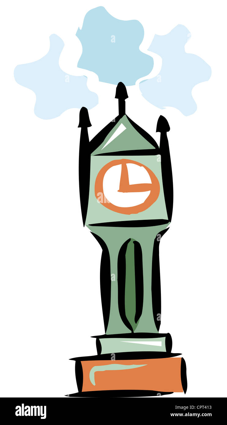 Clock tower painting art hi-res stock photography and images - Alamy