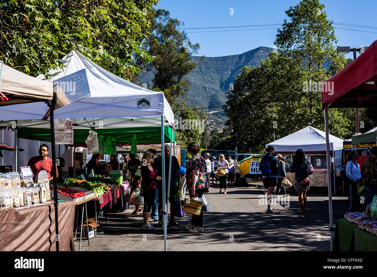 Scenes from the Sunday Ojai California USA Farmers Market where all the