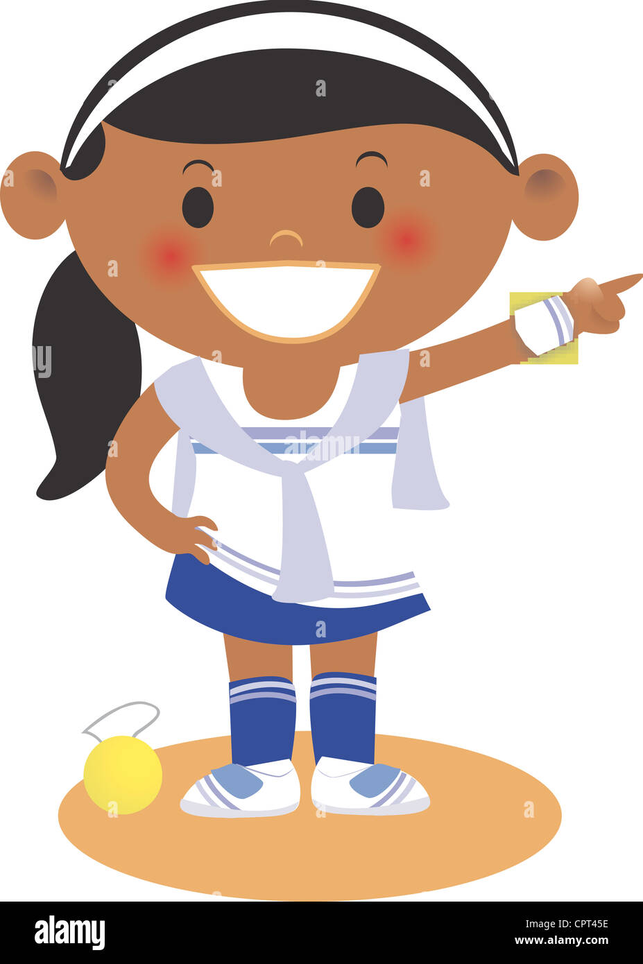 A girl wearing a tennis outfit Stock Photo