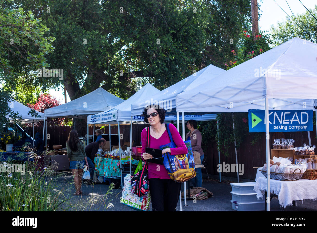 Scenes from the Sunday Ojai California USA Farmers Market where all the