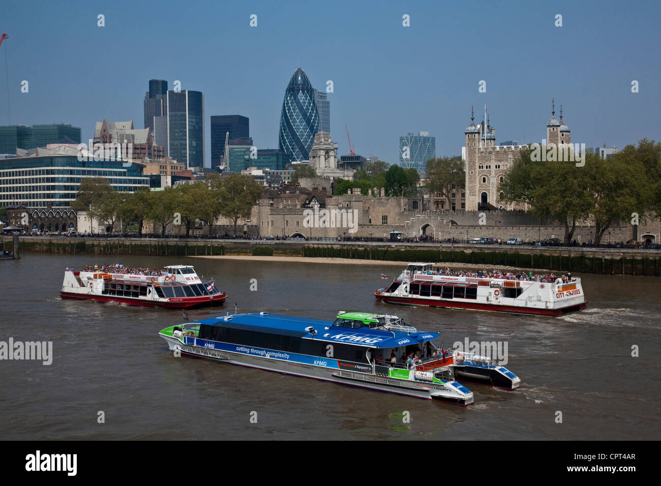 The River Thames and City Skyline, London, England Stock Photo