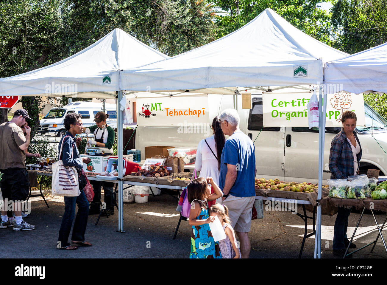 Scenes from the Sunday Ojai California USA Farmers Market where all the