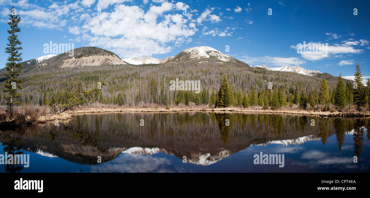 Beaver Lakes Composite Panoramic Image Rocky Mountain National Park