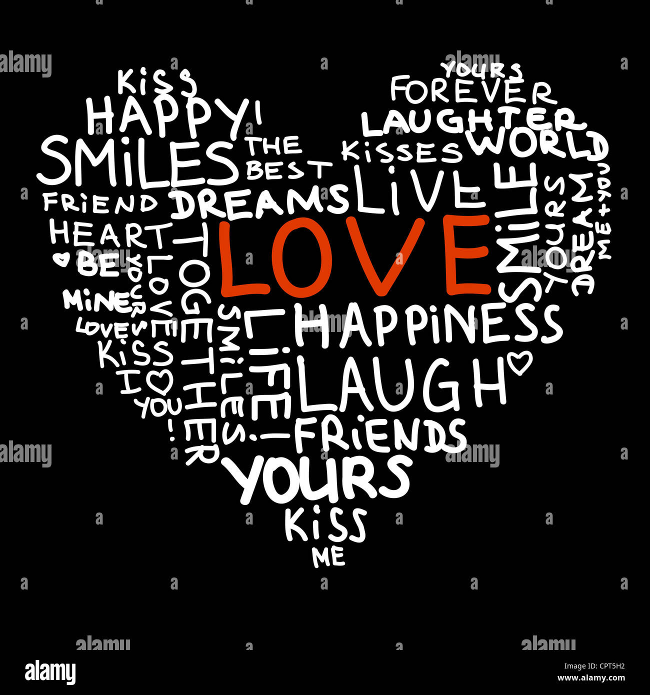 Heart shape made with words Stock Photo - Alamy