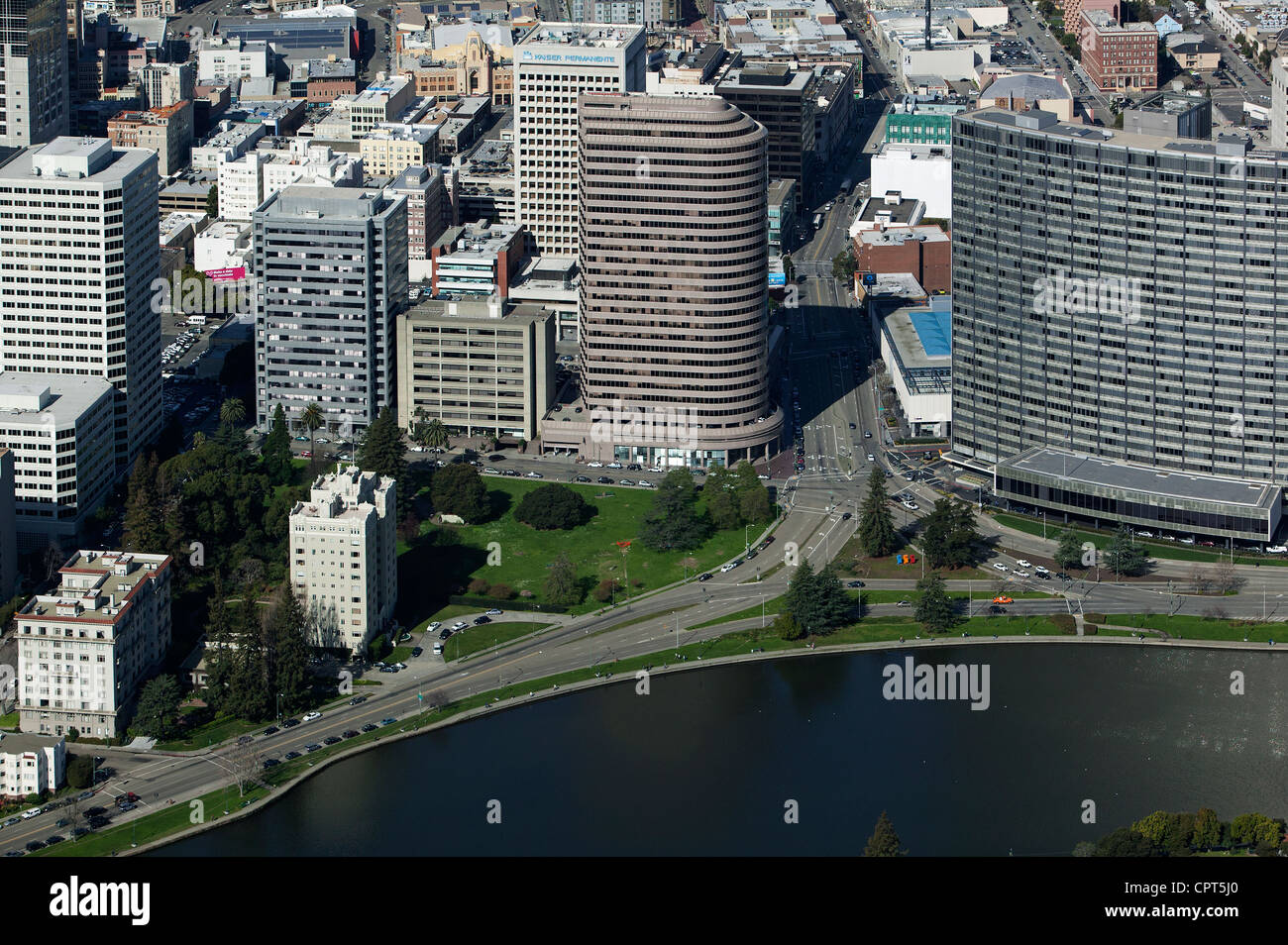 aerial photograph Lake Merritt, Oakland, California Stock Photo
