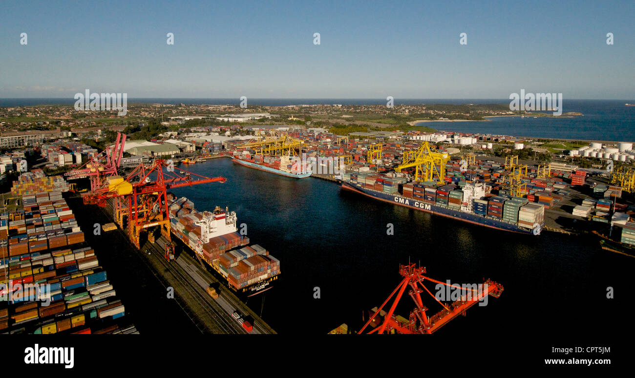 Sydney container terminal in the Port of Botany Bay Australia Stock Photo