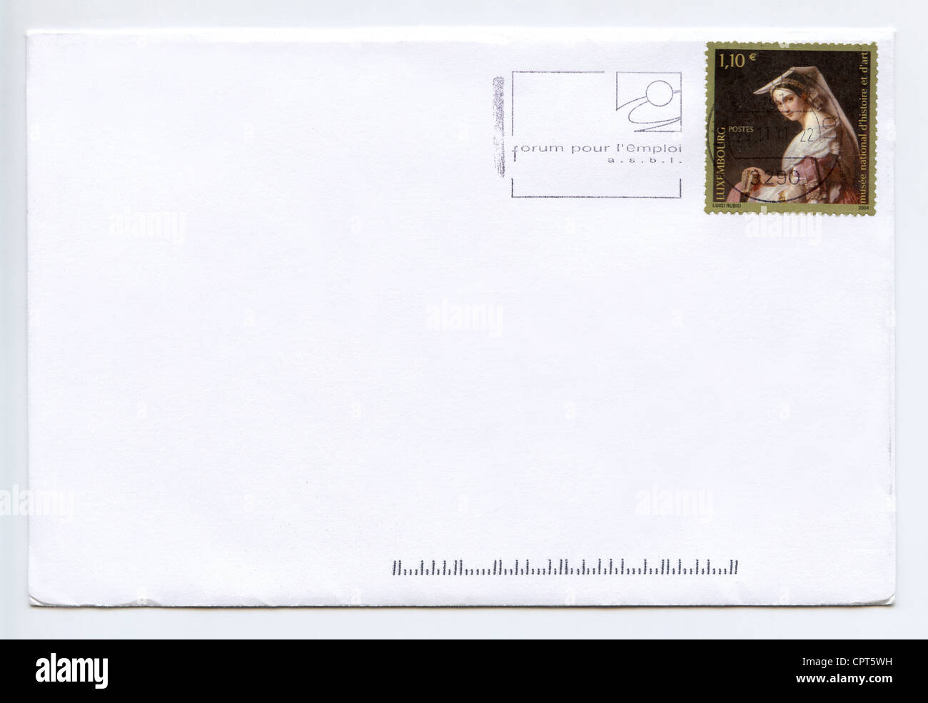 Luxembourg postage on letter Stock Photo