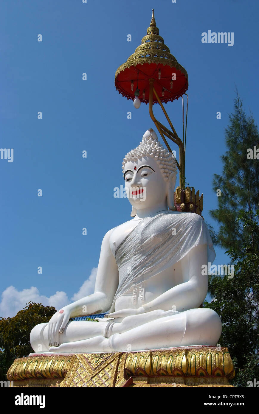 Beautiful White Buddha statue in Chumphon, Thailand Stock Photo Alamy